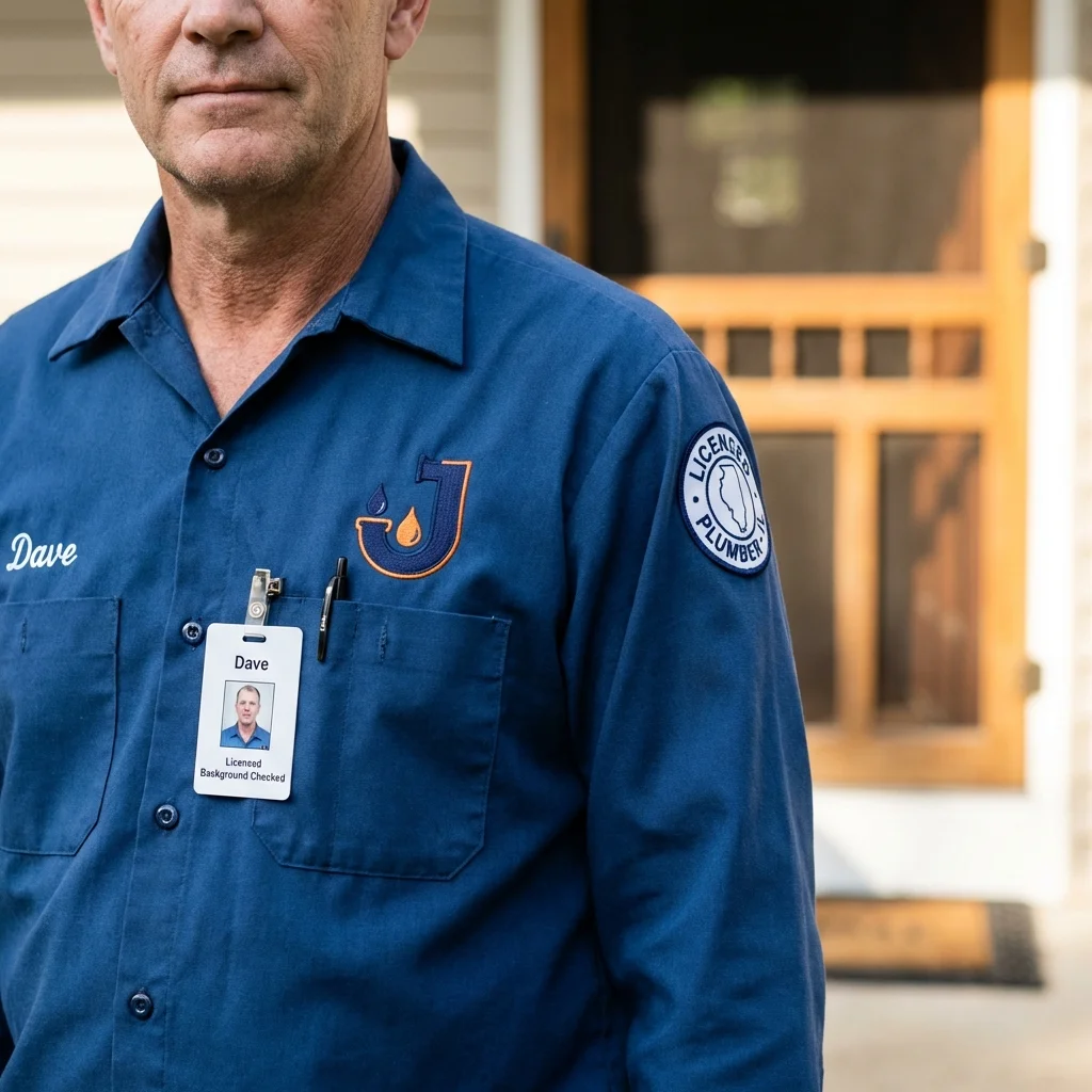 Licensed plumber showing ID badge in Washingtonville, NY