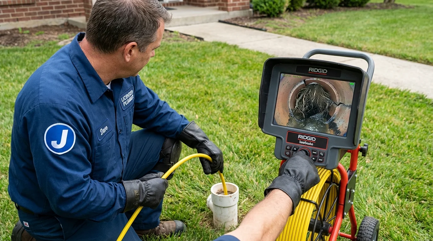 Sewer camera inspection being performed by Johns Plumbing LLC in Washingtonville